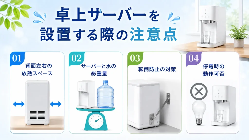 卓上サーバーを設置する際の注意点