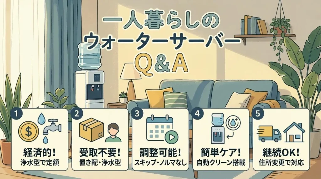 ウォーターサーバー一人暮らしに関するQ&A