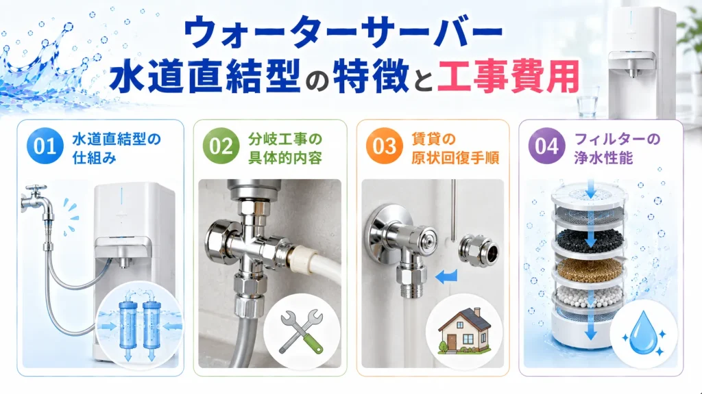 ウォーターサーバー水道直結型の特徴と工事費用