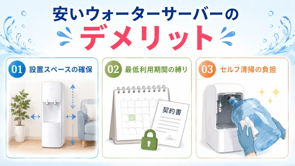 安いウォータサーバーのデメリット