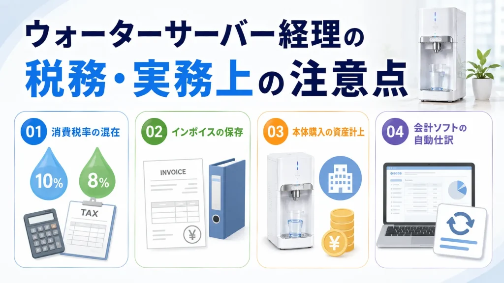 ウォーターサーバー経理の税務・実務上の注意点