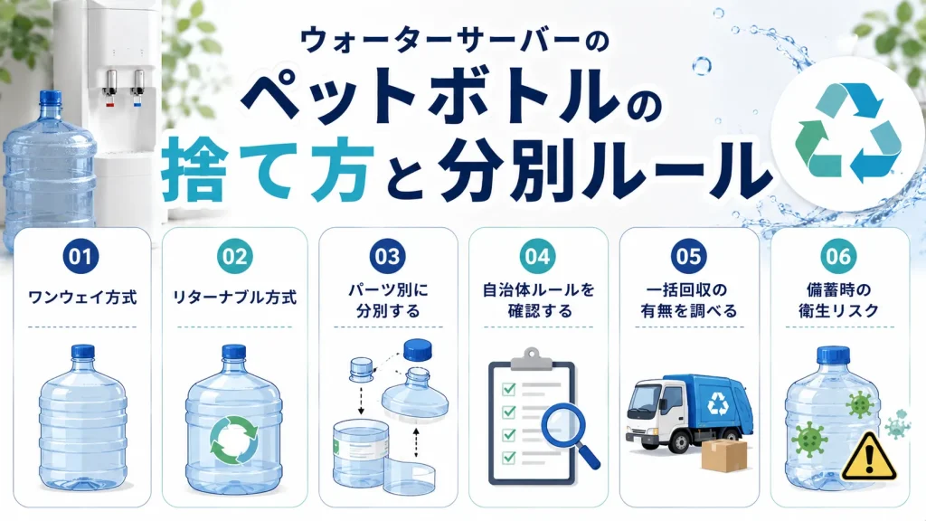 ウォーターサーバーのペットボトルの捨て方と分別ルール