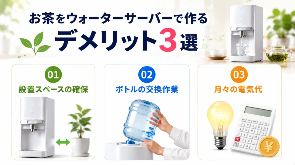 お茶をウォーターサーバーで作るデメリット3選