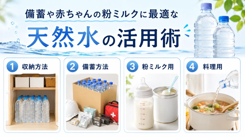 備蓄や赤ちゃんの粉ミルクに最適な天然水の活用術