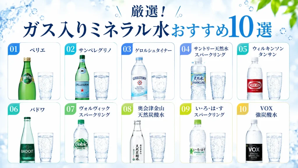 厳選！ガス入りミネラル水おすすめ10選