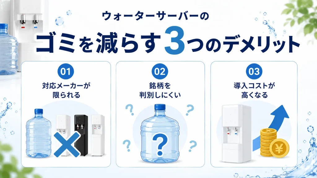 ウォーターサーバーのゴミを減らす3つのデメリット