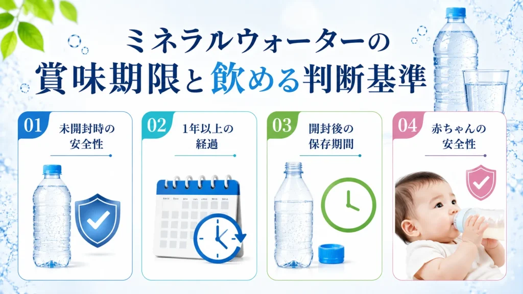 ミネラルウォーターの賞味期限と飲める判断基準