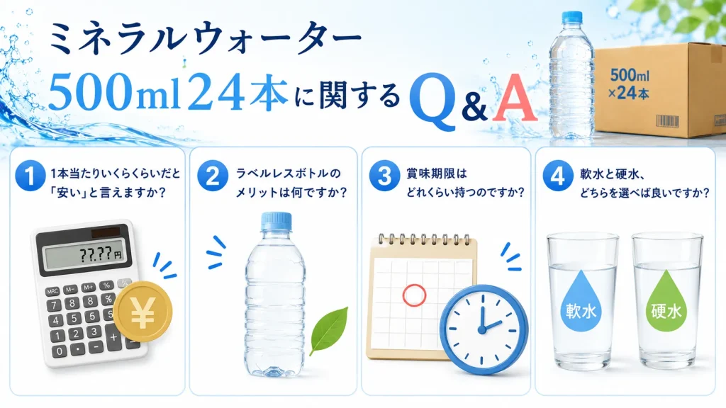 ミネラルウォーター500ml24本に関するQ&A
