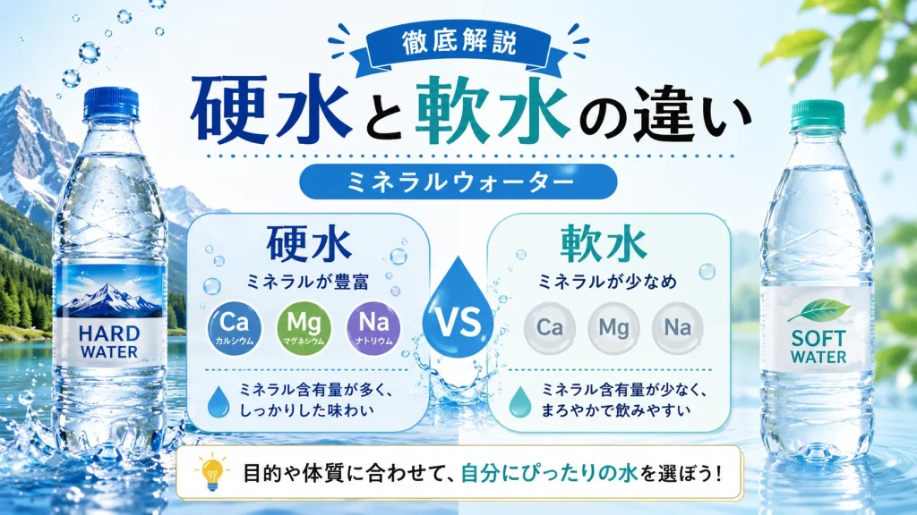 ミネラルウォーターの硬水と軟水の違いを解説